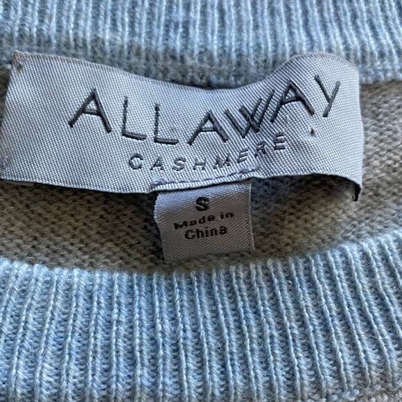 NWOT Allaway 100% Cashmere Long Sleeve Sweater Gray Blue Size Small - Picture 5 of 7